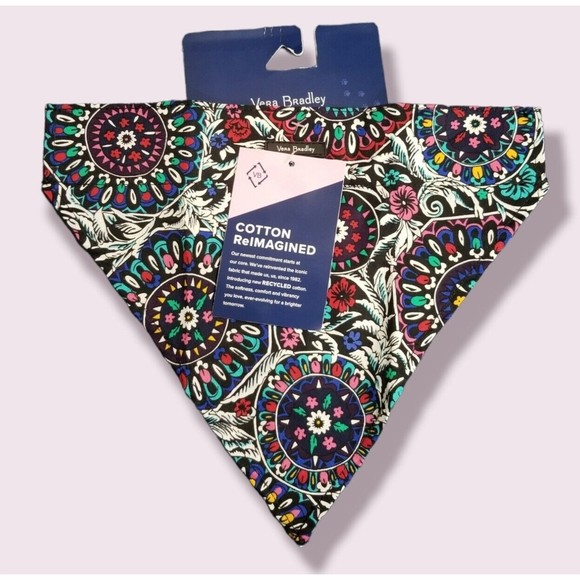 Vera Bradley Dog Bandana Medium Slides Over Collar Stained Glass Medallion - Picture 1 of 6